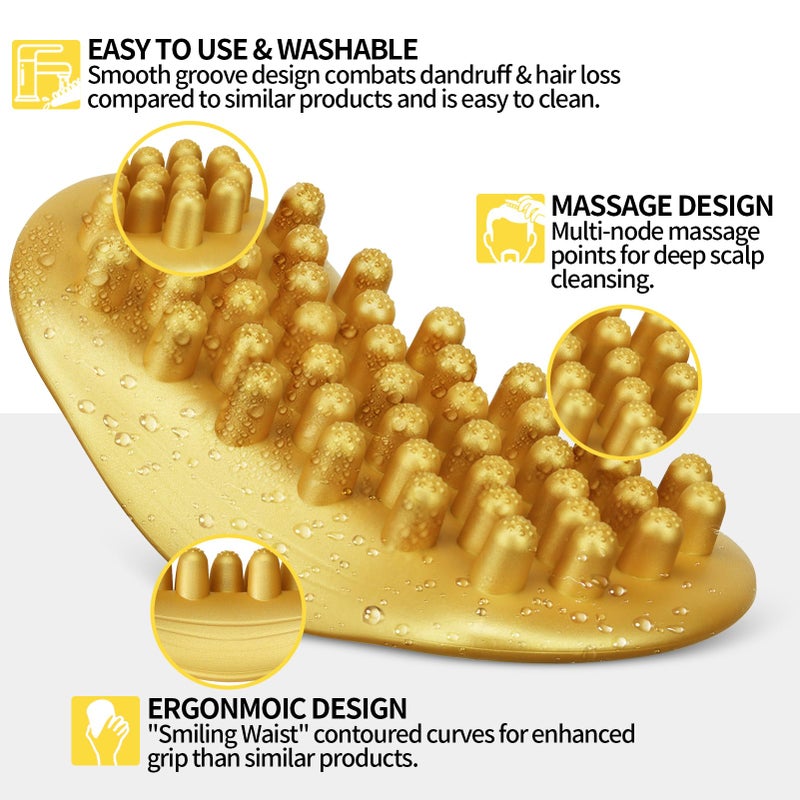 Goiple Hair Twist Sponge Brush Twist Styler Comb for Black Men - Washable Afro Curl Sponge Racket for Barbers & Daily Use, Ideal for Coiled, 4C Hair - Wave Pomade Butter Rubber Large Tooth Brush Set (Gold) - Image 3